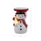 6" Snowman Ceramic LED Lit Candle Holder & Flameless Candle